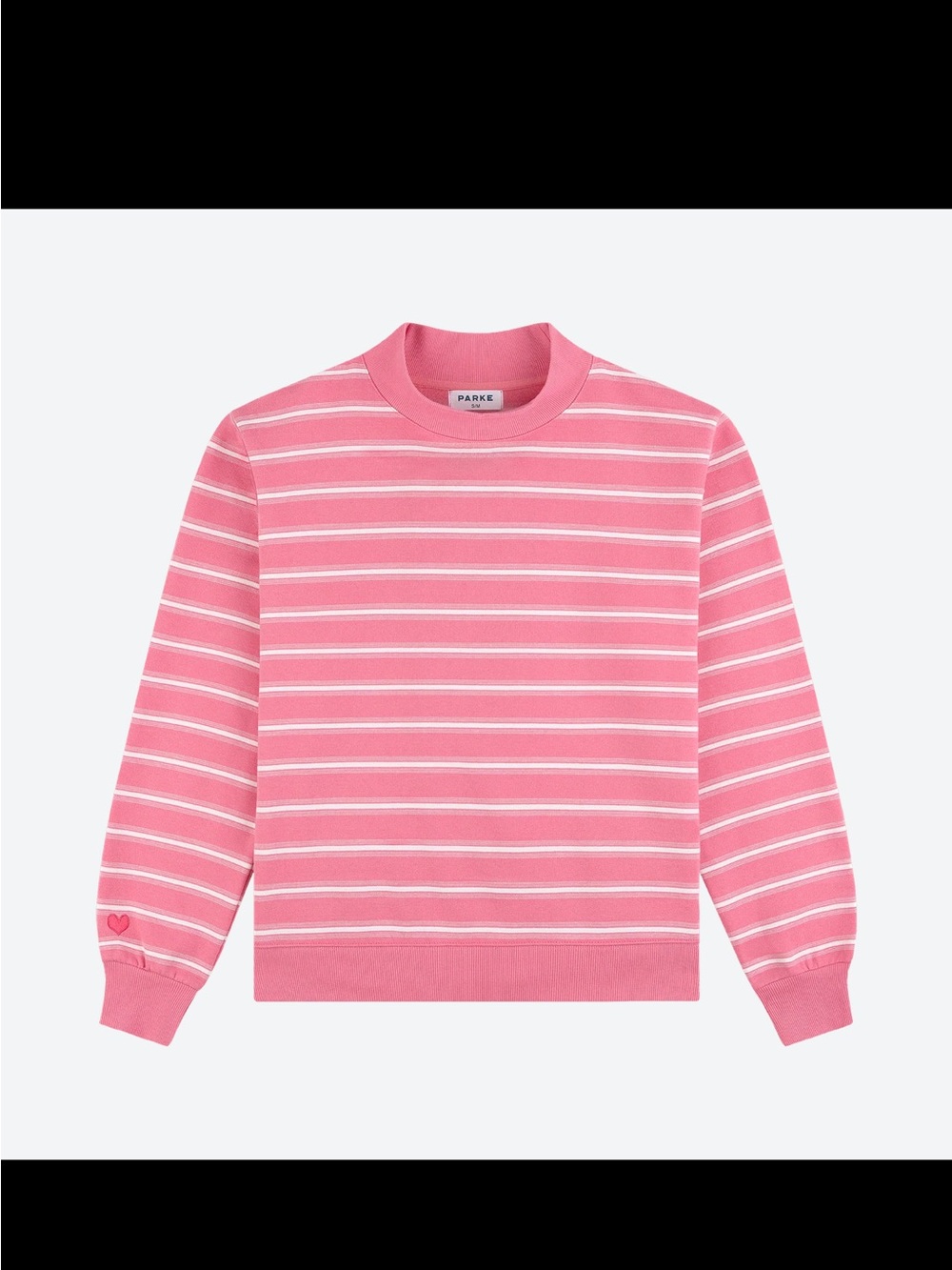Parke X Pink Aid Hope Striped Mockneck Sweatshirt in L/XL